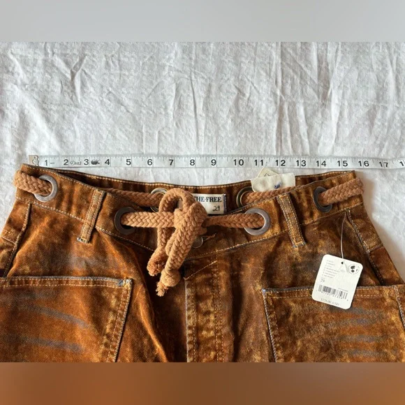 Free People Moxie Burnt Rust Barrel Pants
